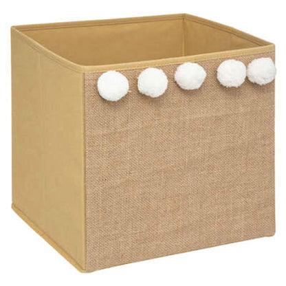 Set De 3 Cajas De Almacenamiento Infantil Con Pompones En Yute - 29 X 29 X 29 Cm_2