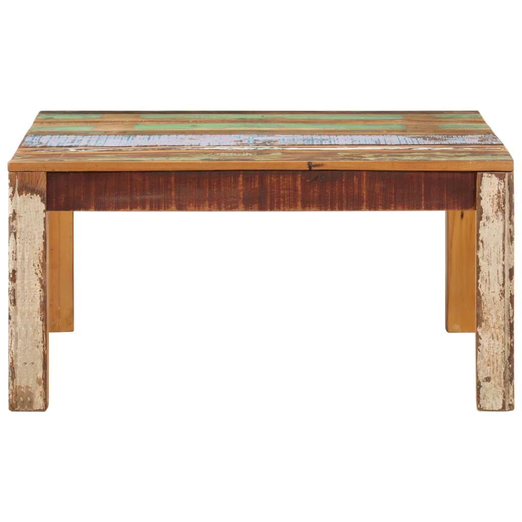 Mesa De Centro De Madera Maciza Reciclada 80x80x40 Cm_0