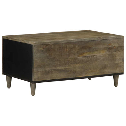 Mesa De Centro De Madera Maciza De Mango Gris Claro 80x50x40 Cm_3