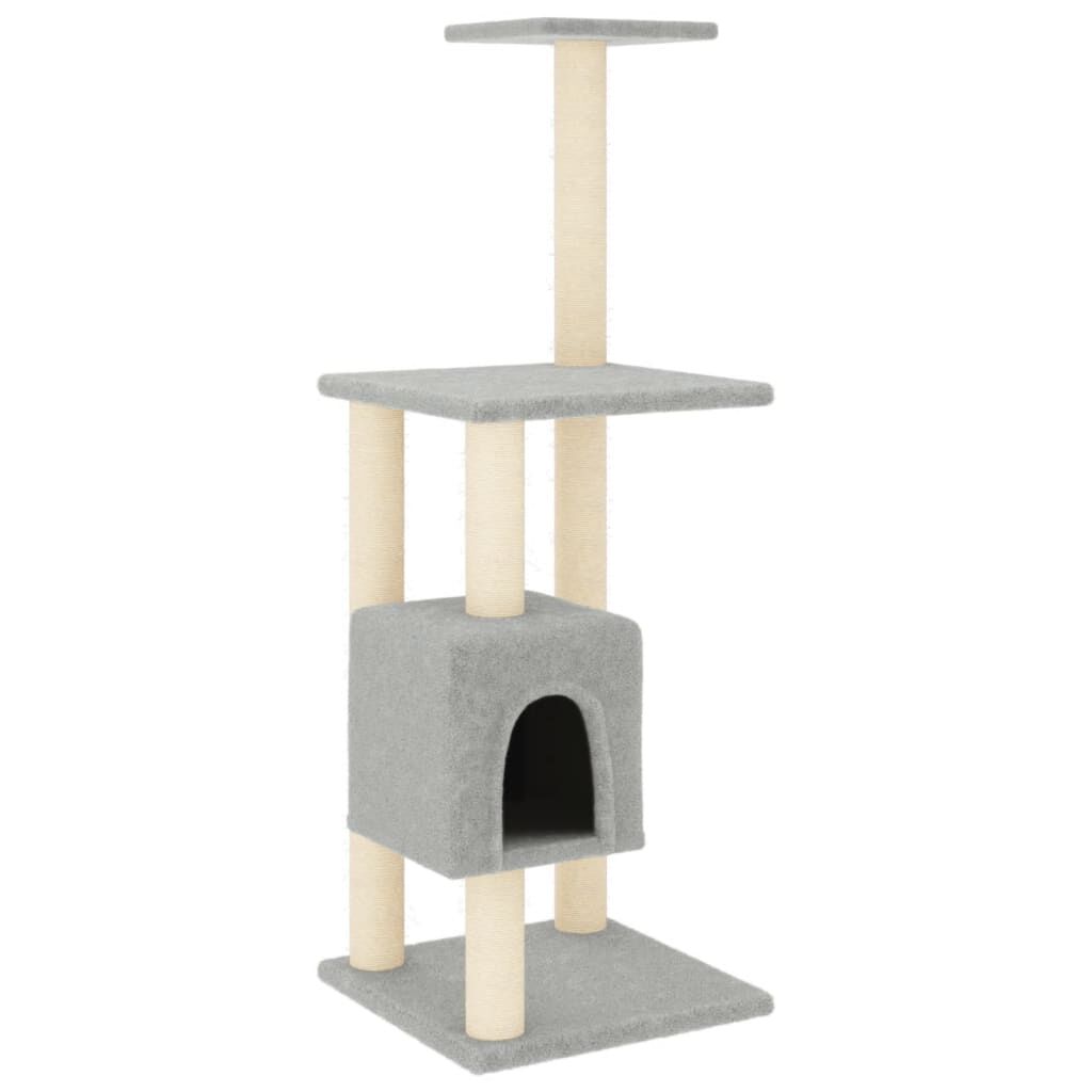 Vidaxl Rascador Para Gatos Con Postes De Sisal Gris Claro 104 Cm_0