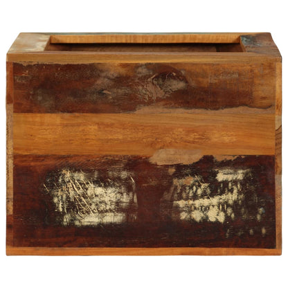Taburete De Madera Maciza Reciclada 40x30x40 Cm_2