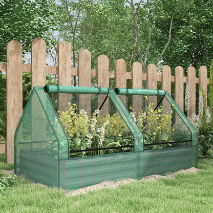 Outsunny Jardinera Exterior Grande De Acero Galvanizado Con Mini Invernadero_1