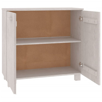 Aparador Hamar Madera Maciza De Pino Blanca 85x35x80 Cm_5