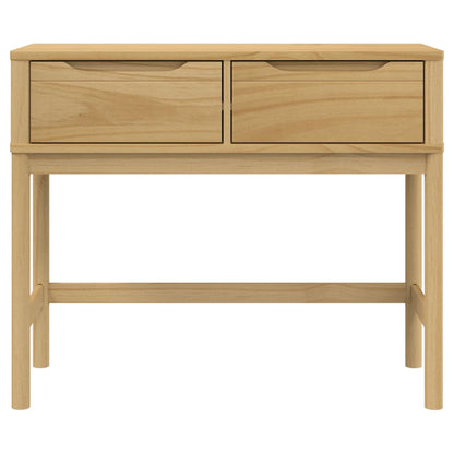 Mesa Consola Floro Madera Maciza De Pino Marrón 89,5x36,5x73 Cm_3