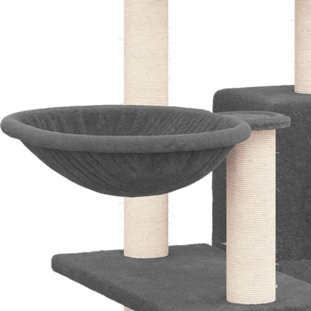 Rascador Para Gatos Con Postes De Sisal Gris Oscuro 82 Cm_5