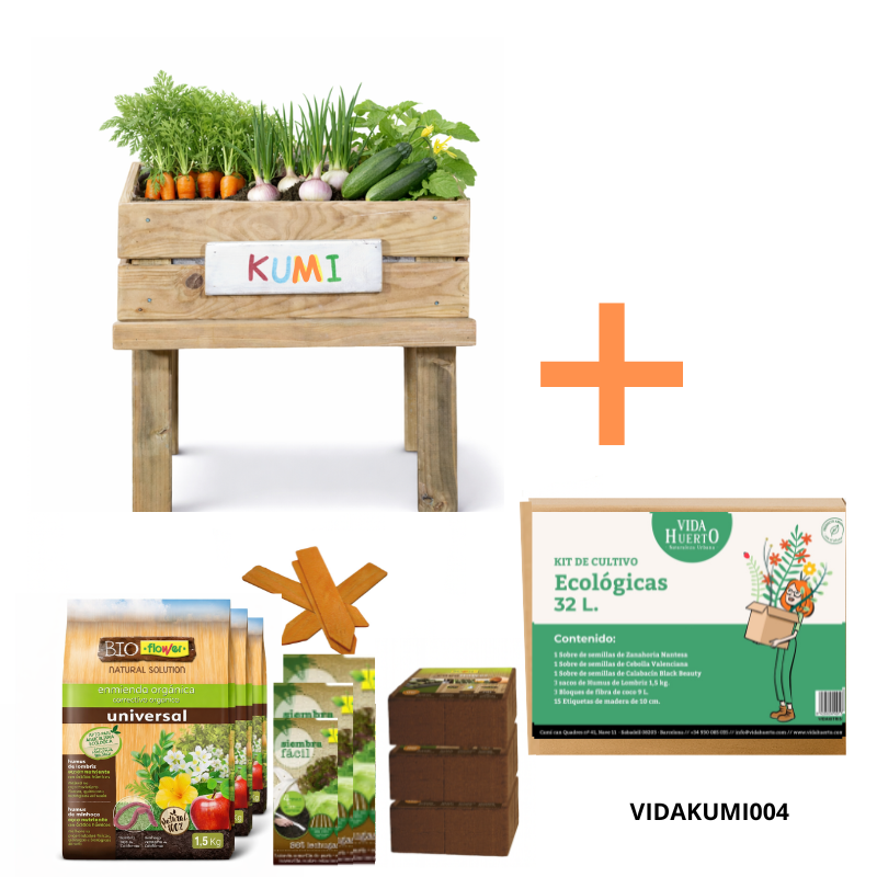 Mesa De Cultivo Infantil De Madera Con Kit De Cultivo Ecológicas| Vidahuerto_0
