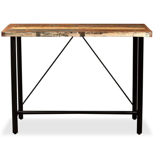 Mesa De Bar De Madera Maciza Reciclada 120x60x107 Cm_0
