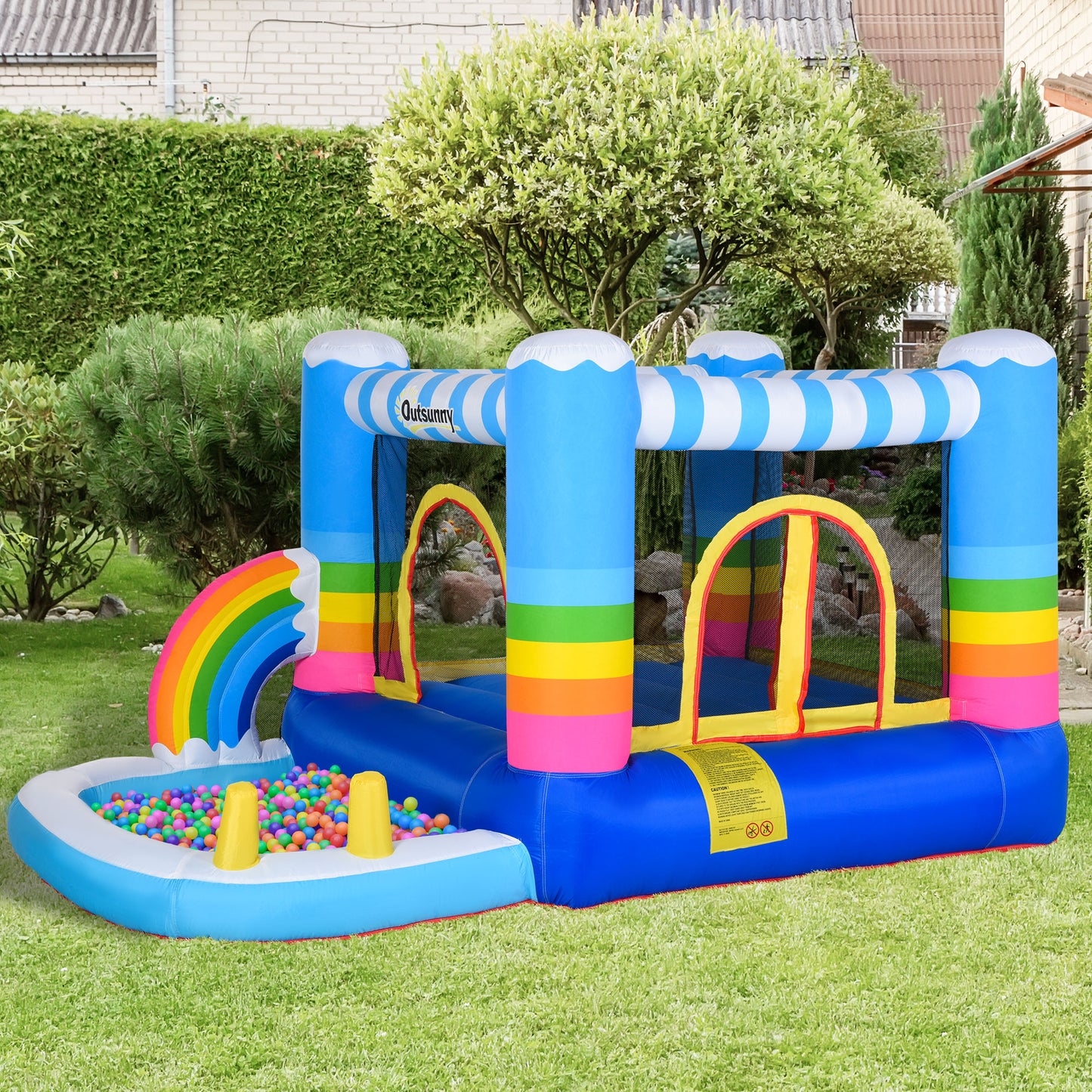 Outsunny Castillo Hinchable Con Cama De Salto Y Piscina Para Niños 280x170x155cm_1