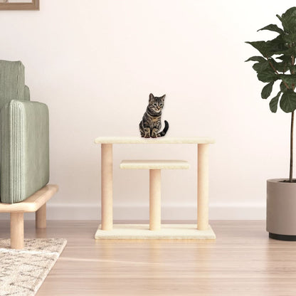 Postes Rascadores Para Gatos Con Plataformas Color Crema 62,5cm_1
