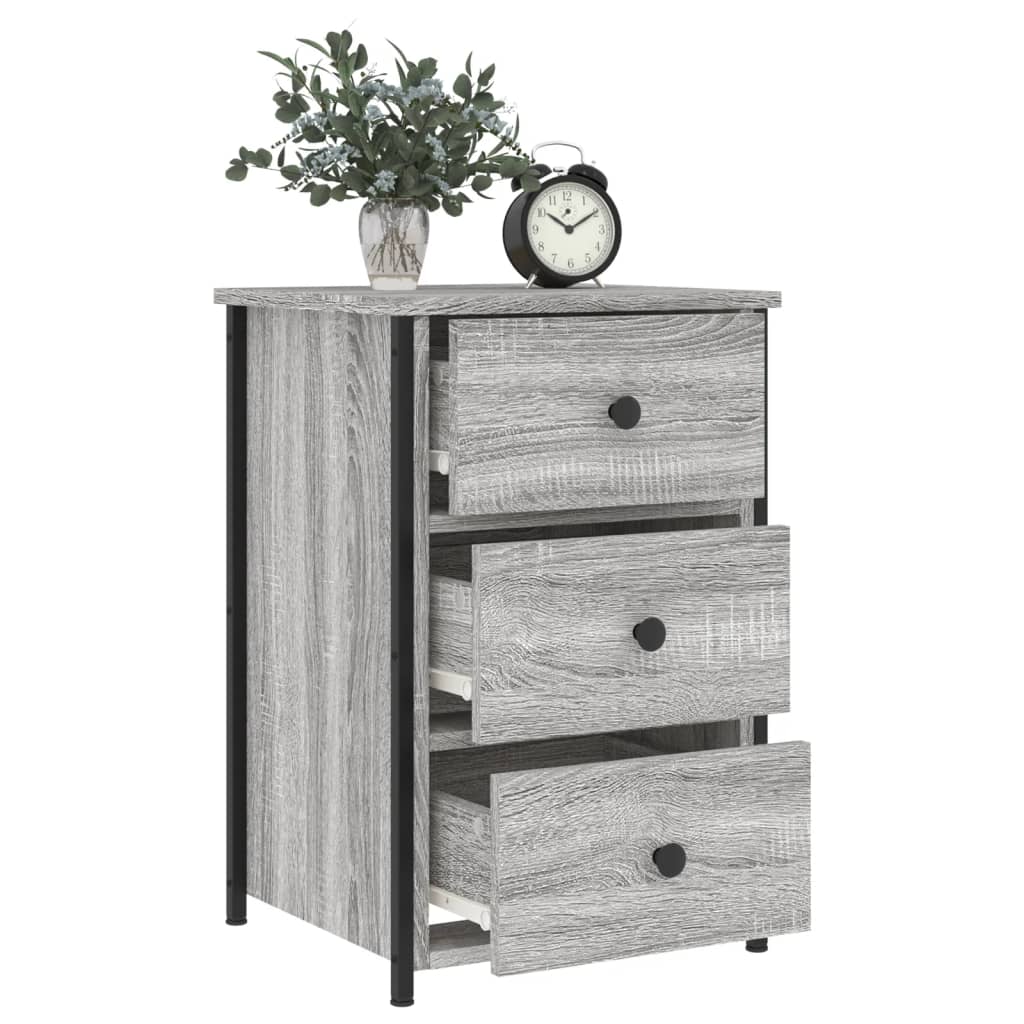 Mesitas Noche 2 Uds Madera Ingeniería Gris Sonoma 40x36x60 Cm_2