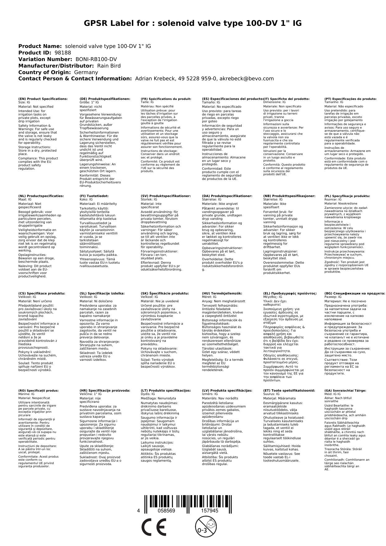 Magnetventil Tipo 100-dv 1 Ig_1