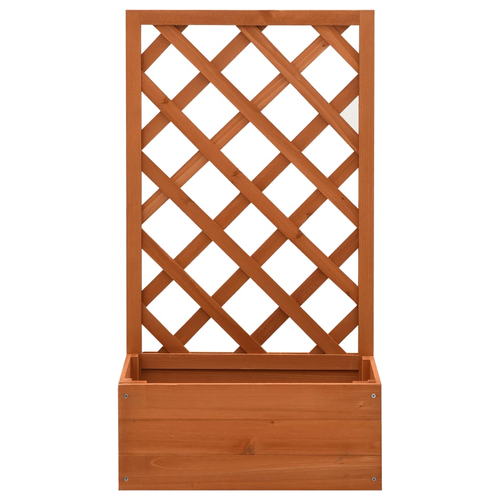 Jardinera Enrejada De Jardín Madera Abeto Naranja 50x25x90 Cm_0