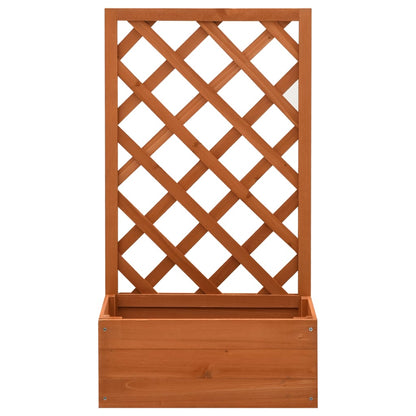 Jardinera Enrejada De Jardín Madera Abeto Naranja 50x25x90 Cm_0
