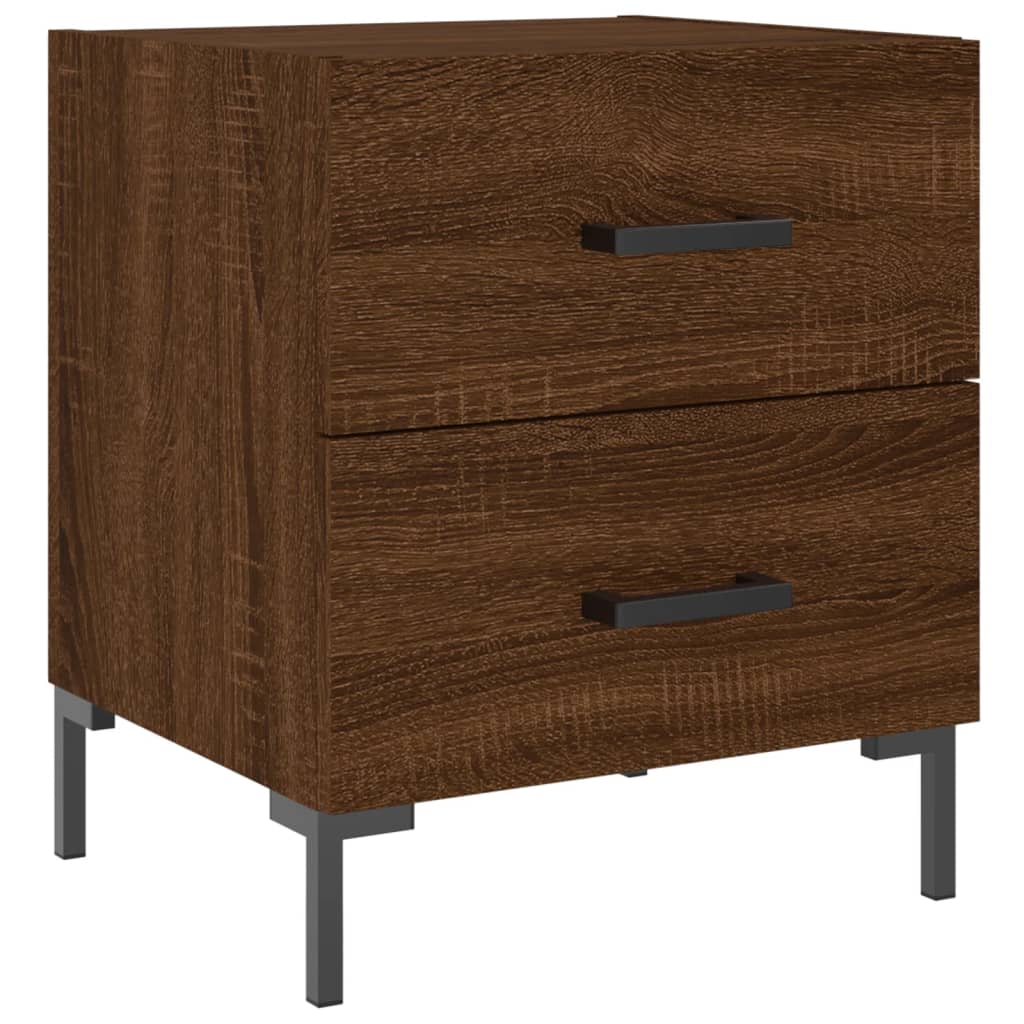 Mesita De Noche Madera De Ingeniería Roble Marrón 40x35x47,5 Cm_0