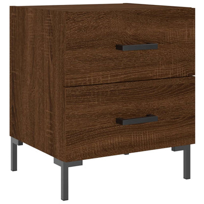 Mesita De Noche Madera De Ingeniería Roble Marrón 40x35x47,5 Cm_0