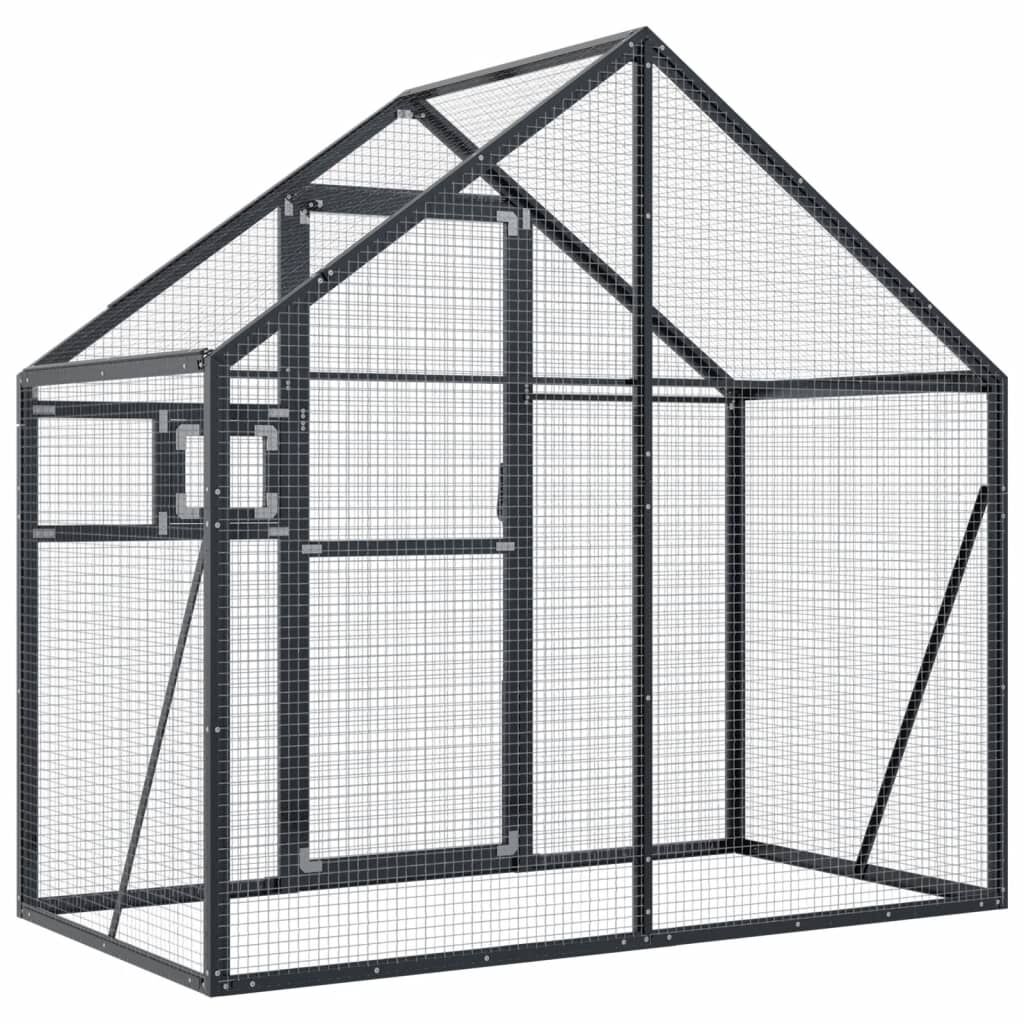Vidaxl Pajarera De Aluminio Gris Antracita 179x100x185 M_4