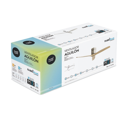 Ventilador Dc Aguilon Niquel 3 Aspas Haya 5 Velocidades Sin Luz Remoto Y Temporiz.132d_2