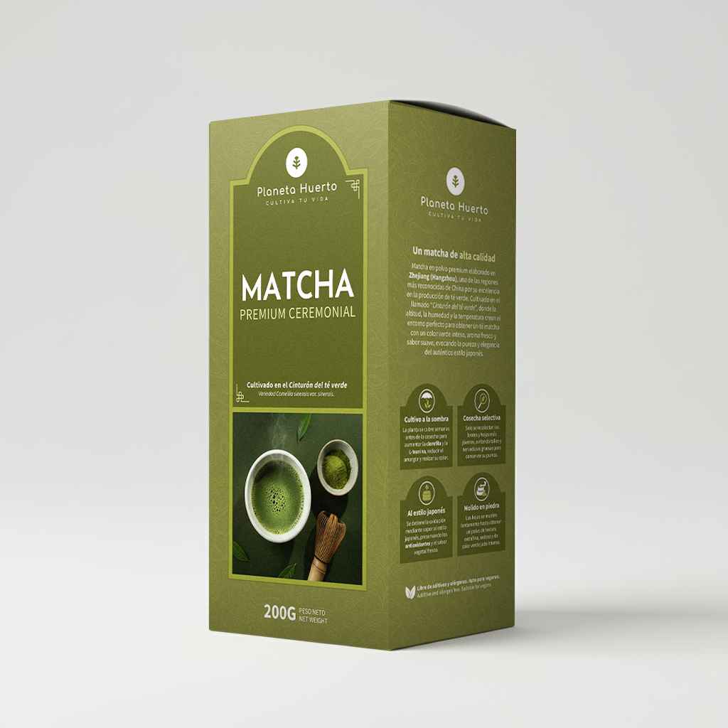 Té Matcha grado Ceremonial PREMIUM en polvo Planeta Huerto 200 g