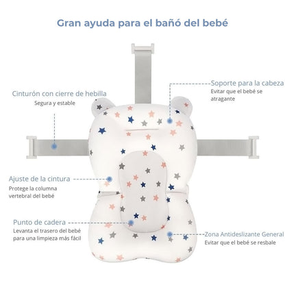 Bathby Cojín De Baño Antideslizante Con Estampado De Estrellas Para Bebés, Cómodo Y Seguro_1