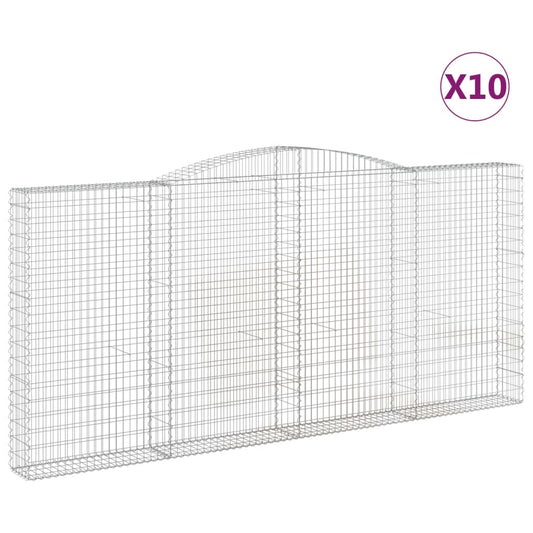 Cestas De Gaviones 10 Uds Forma De Arco Hierro 400x30x180/200cm_0
