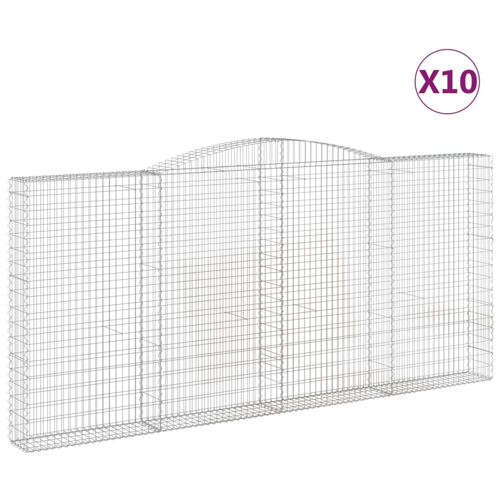 Cestas De Gaviones 10 Uds Forma De Arco Hierro 400x30x180/200cm_0