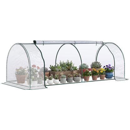 Outsunny Invernadero Caseta 250x100x80 Cm Para Jardín Terraza Cultivo De Plantas_0
