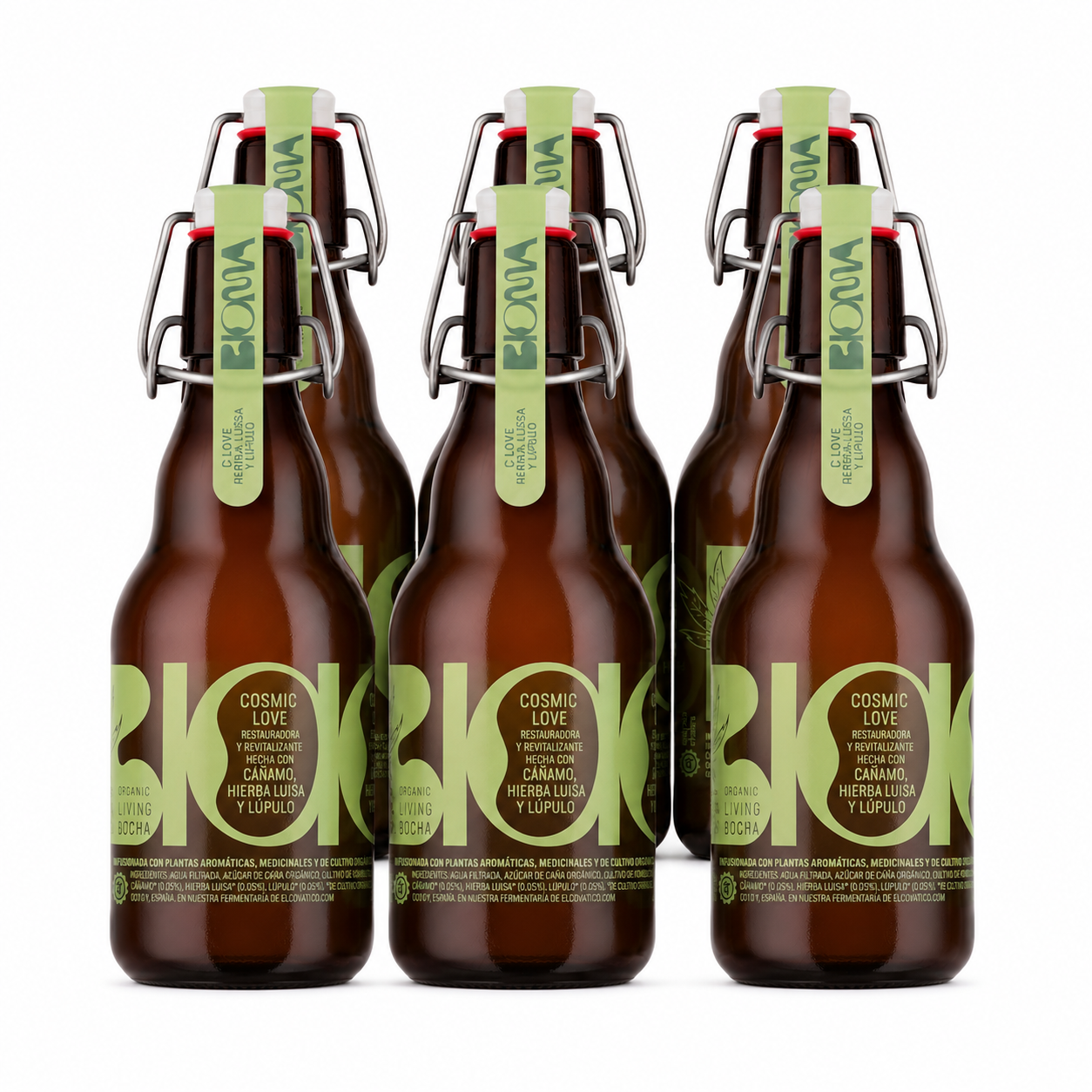 Kombucha Cosmic Love: Cáñamo Y Lúpulo Pack 6 Botellas 330 Ml_0