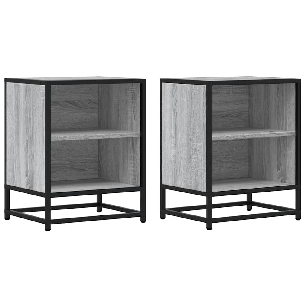 Mesitas Noche 2 Uds Madera Ingeniería Gris Sonoma 40x31x50 Cm_0