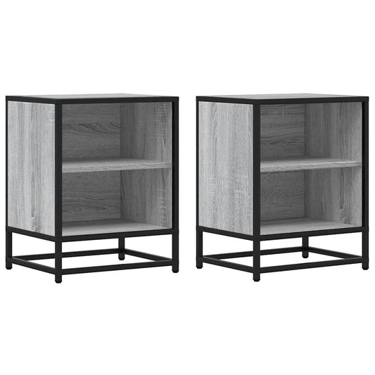 Mesitas Noche 2 Uds Madera Ingeniería Gris Sonoma 40x31x50 Cm_0