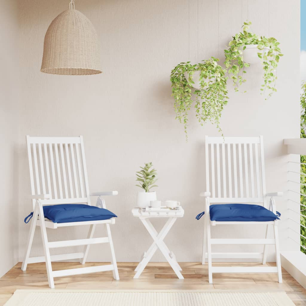 Vidaxl Cojines De Silla De Jardín 2 Uds Tela Oxford Azul 40x40x7 Cm_1