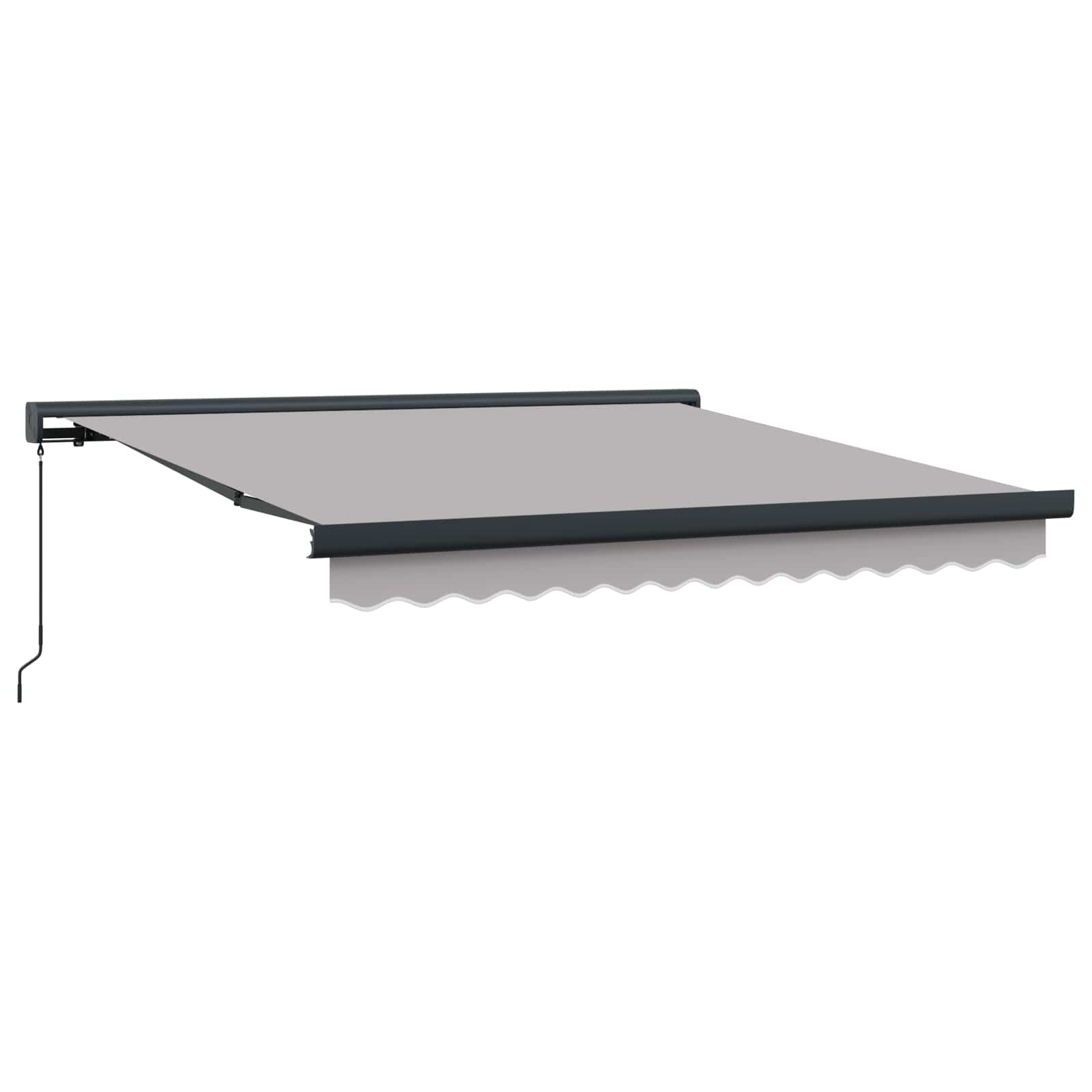 Toldo Retráctil Gris Claro 350 X 250 Cm Lona Y Aluminio_0