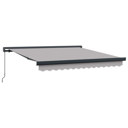 Toldo Retráctil Gris Claro 350 X 250 Cm Lona Y Aluminio_0