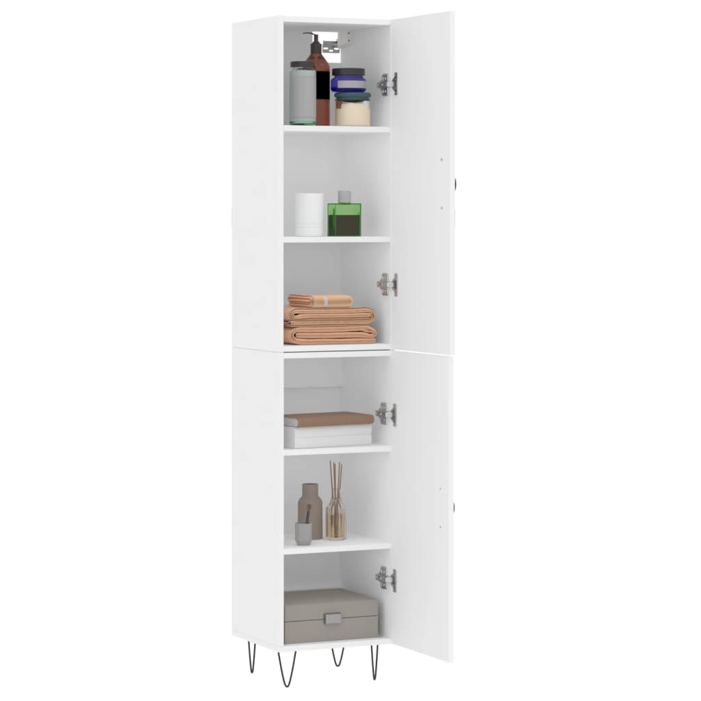 Aparador Alto Madera De Ingeniería Blanco 34,5x34x180 Cm_2