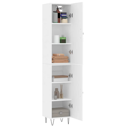 Aparador Alto Madera De Ingeniería Blanco 34,5x34x180 Cm_2