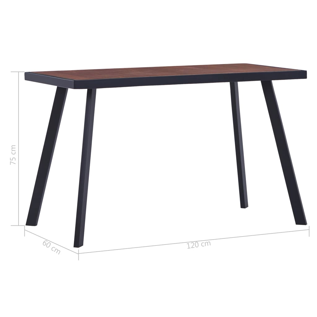 Mesa De Comedor Mdf Natural Y Negro 120x60x75 Cm_3
