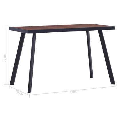Mesa De Comedor Mdf Natural Y Negro 120x60x75 Cm_3