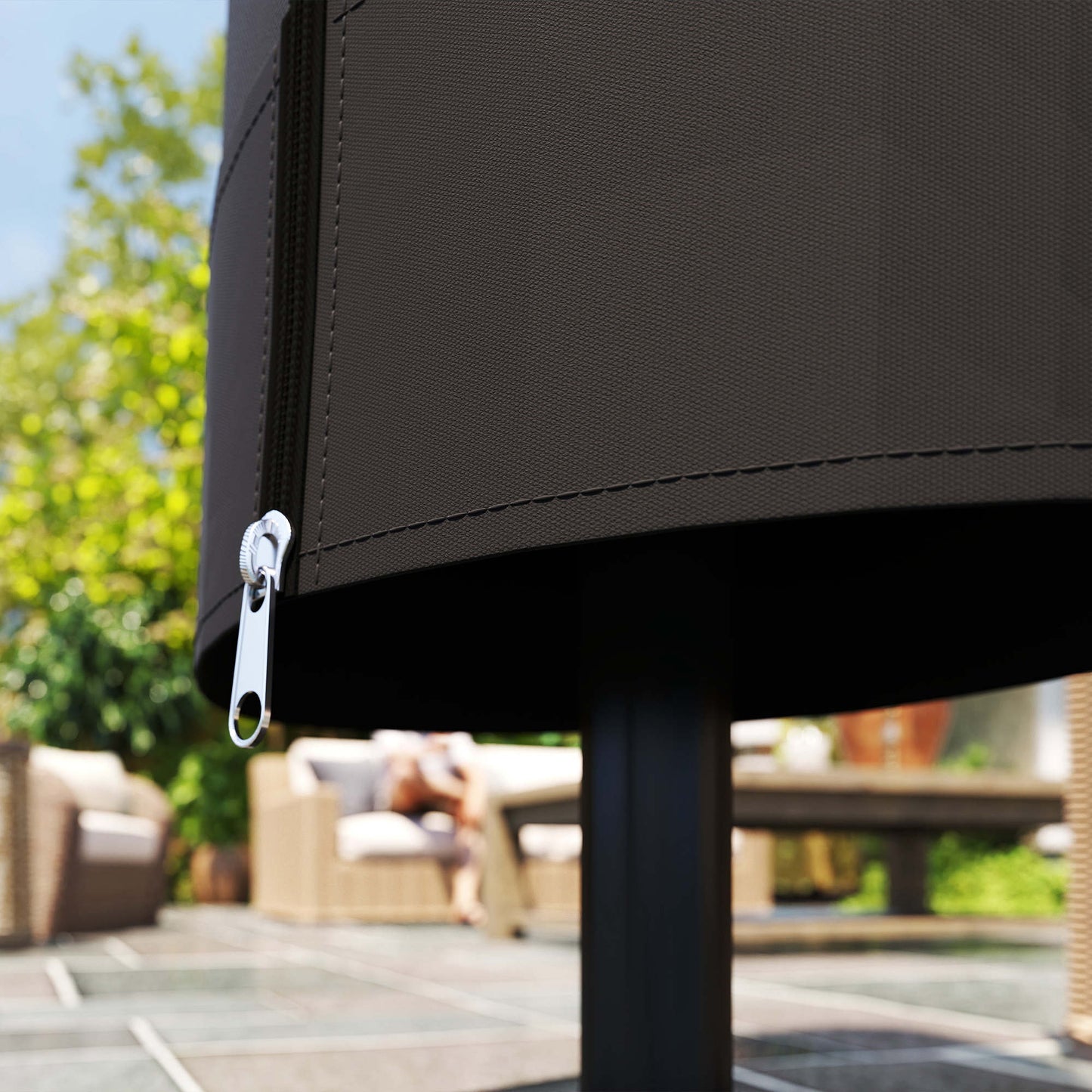 Outsunny Funda Protectora De Sombrilla Impermeable Tela Oxford Ø56x220 Cm Negro_4