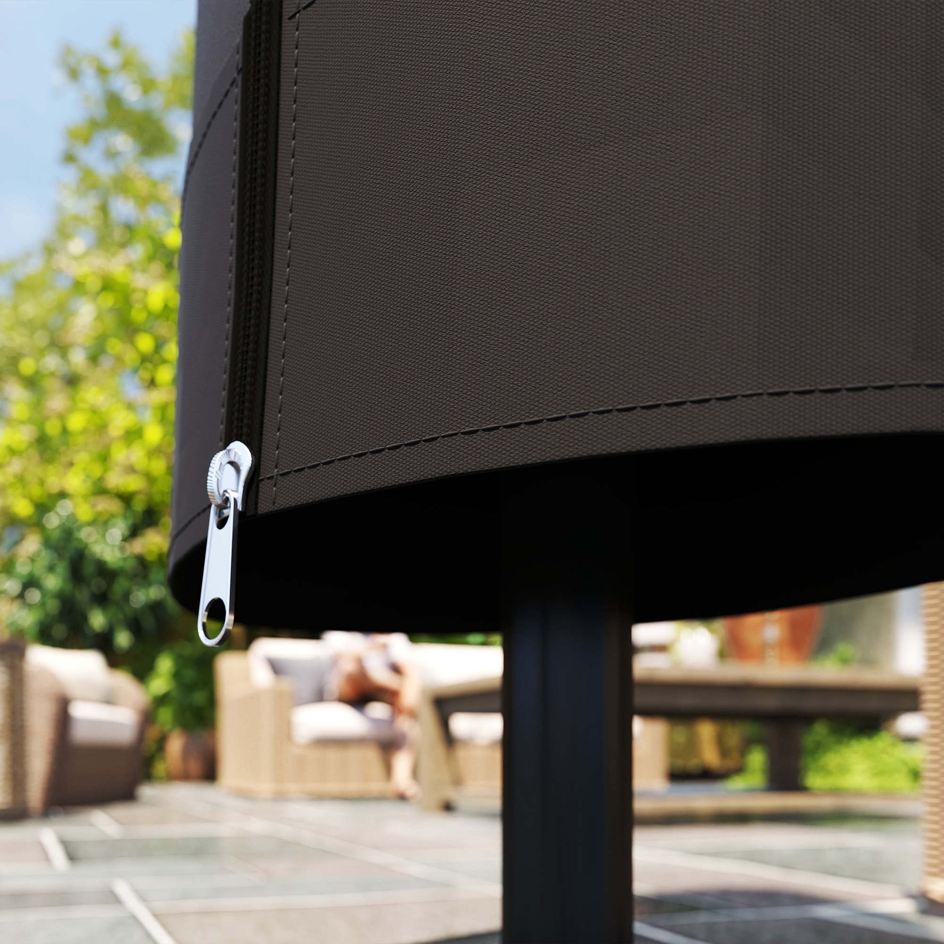 Outsunny Funda Protectora De Sombrilla Impermeable Tela Oxford Ø56x220 Cm Negro_4
