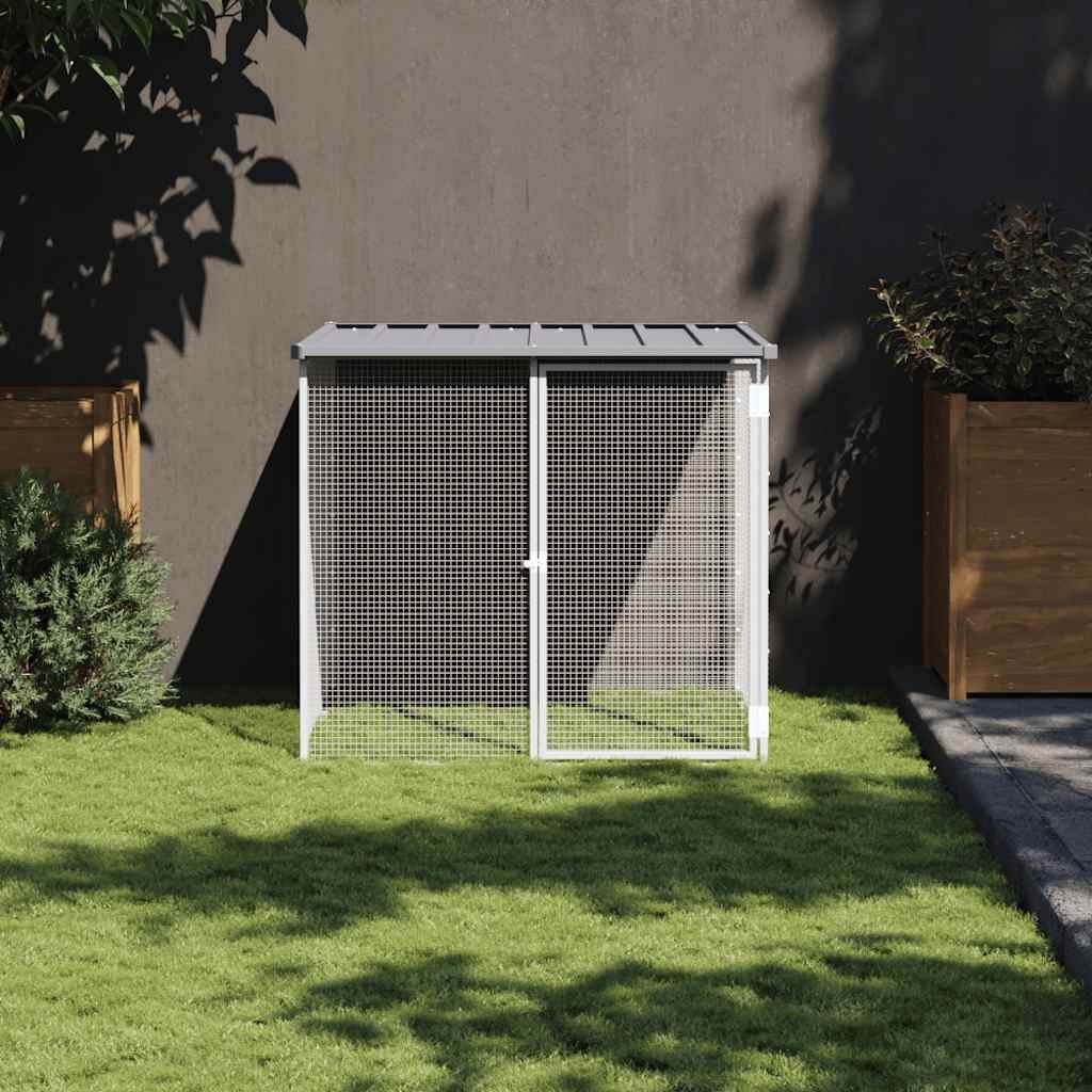 Vidaxl Jaula Gallinas Y Toldo Acero Galvanizado Gris Claro 103x98x90cm_1