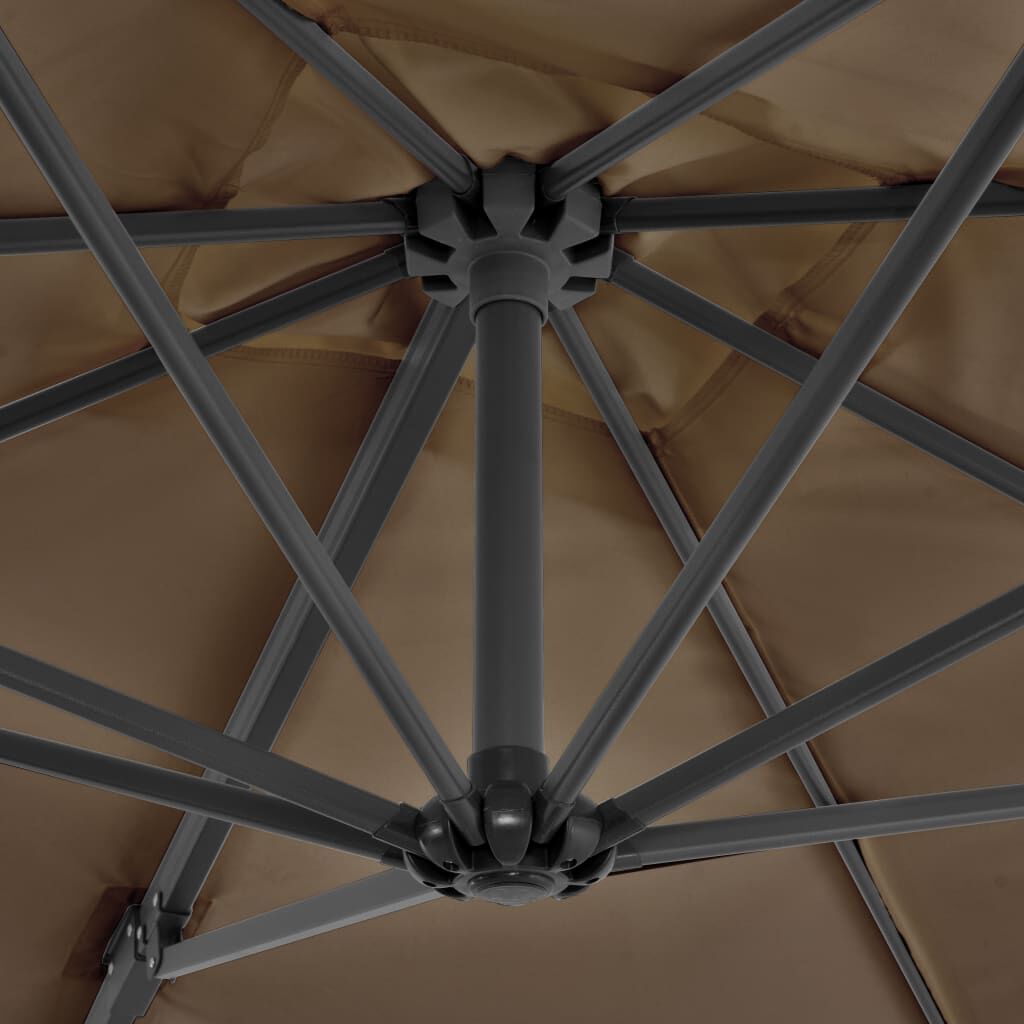 Vidaxl Sombrilla De Jardín Voladiza Palo De Aluminio Taupe 250x250 Cm_4
