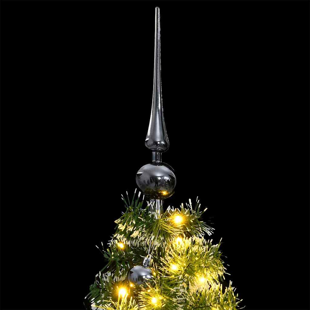 Vidaxl Árbol Navidad Artificial Con Bisagras 150 Led Y Bolas 120 Cm_1