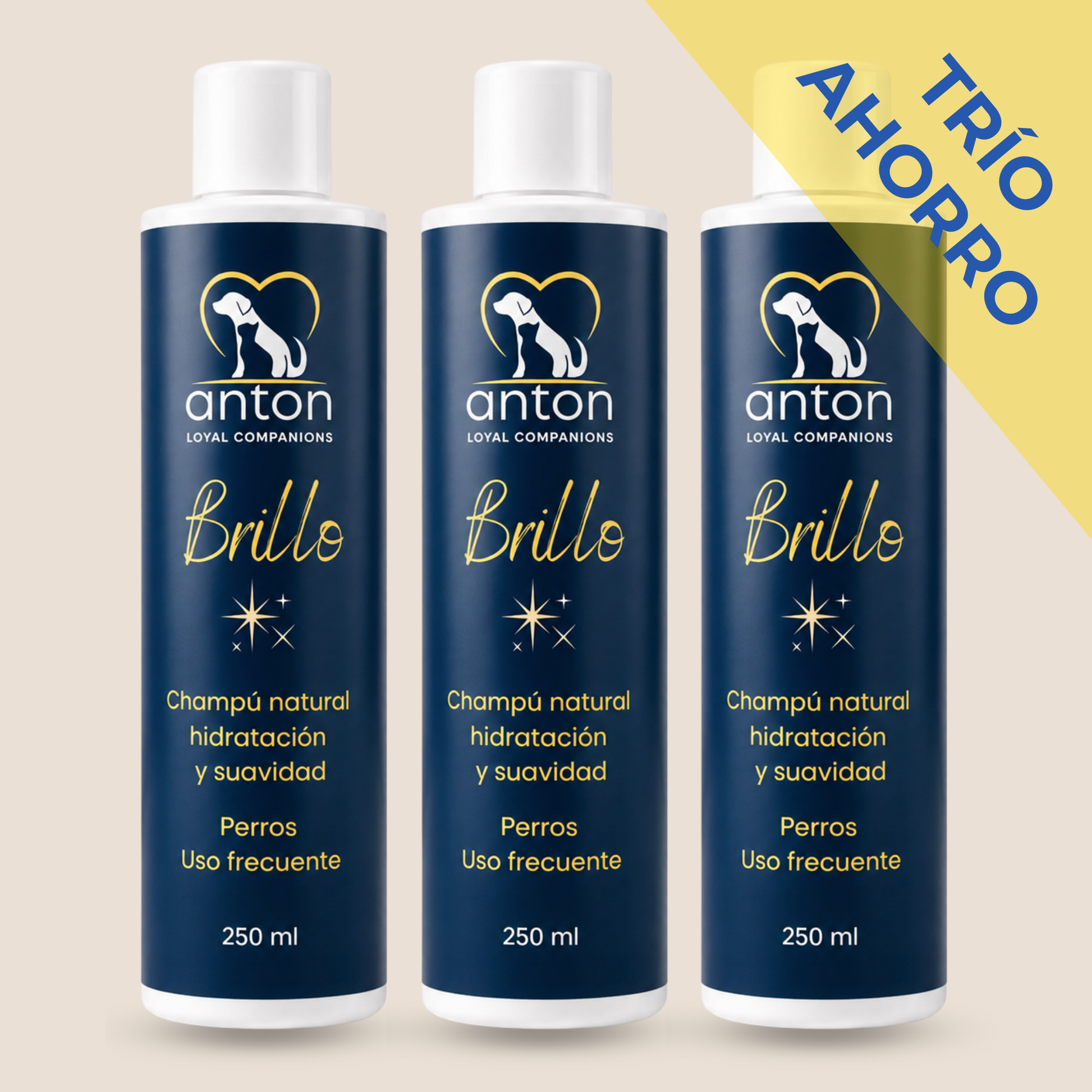 Champú natural para el cuidado del pelaje de perros – Pack 3 x 250 ml_0