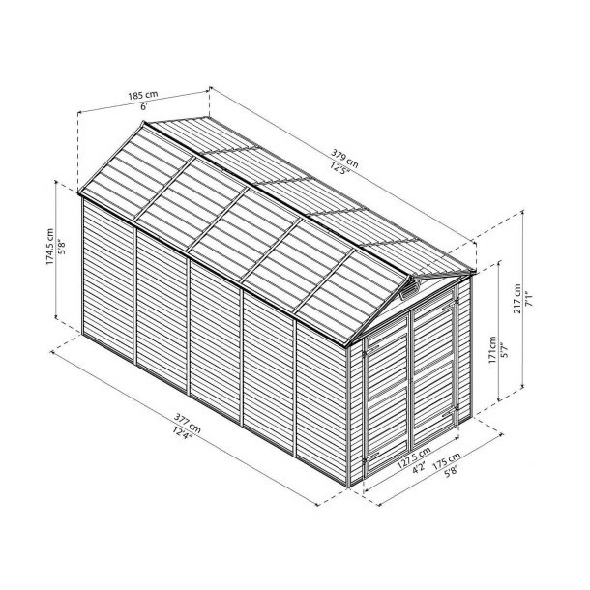 Cobertizo de jardín Skylight ambar 185x379 Canopia by Palram