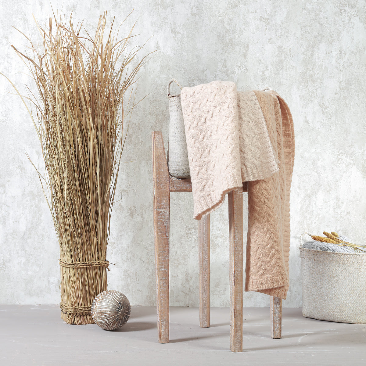 Manta De Lana Merino 75x100 Cm Beige_1