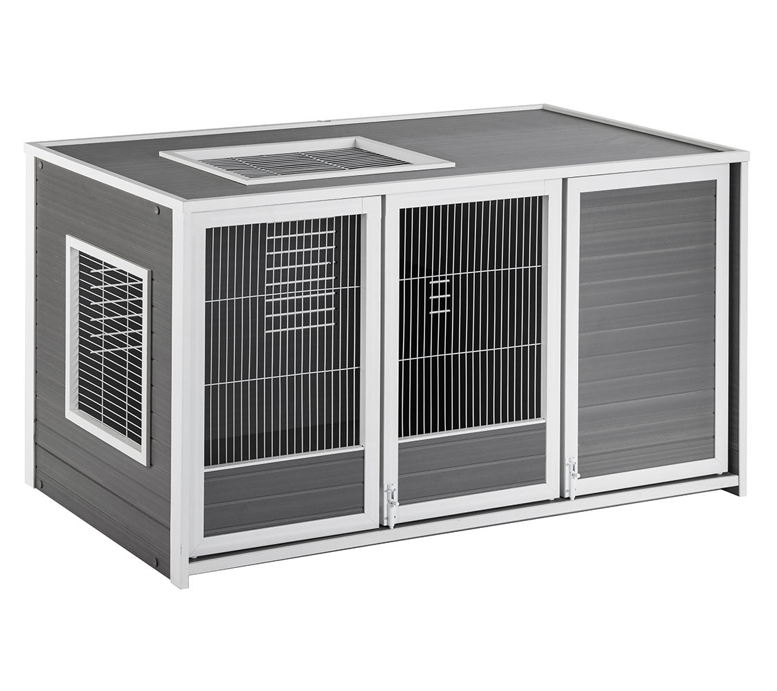 Conejera Nantes Con Madriguera - Ideal Para Conejos Y Cobayas - Para Interior/exterior - Tres Puertas De Acceso_2