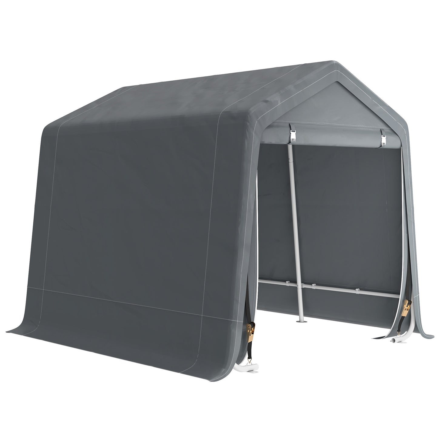 Outsunny Carpa De Jardín Para Herramientas Bicicletas Motos 2,4x2x2 M Gris_0