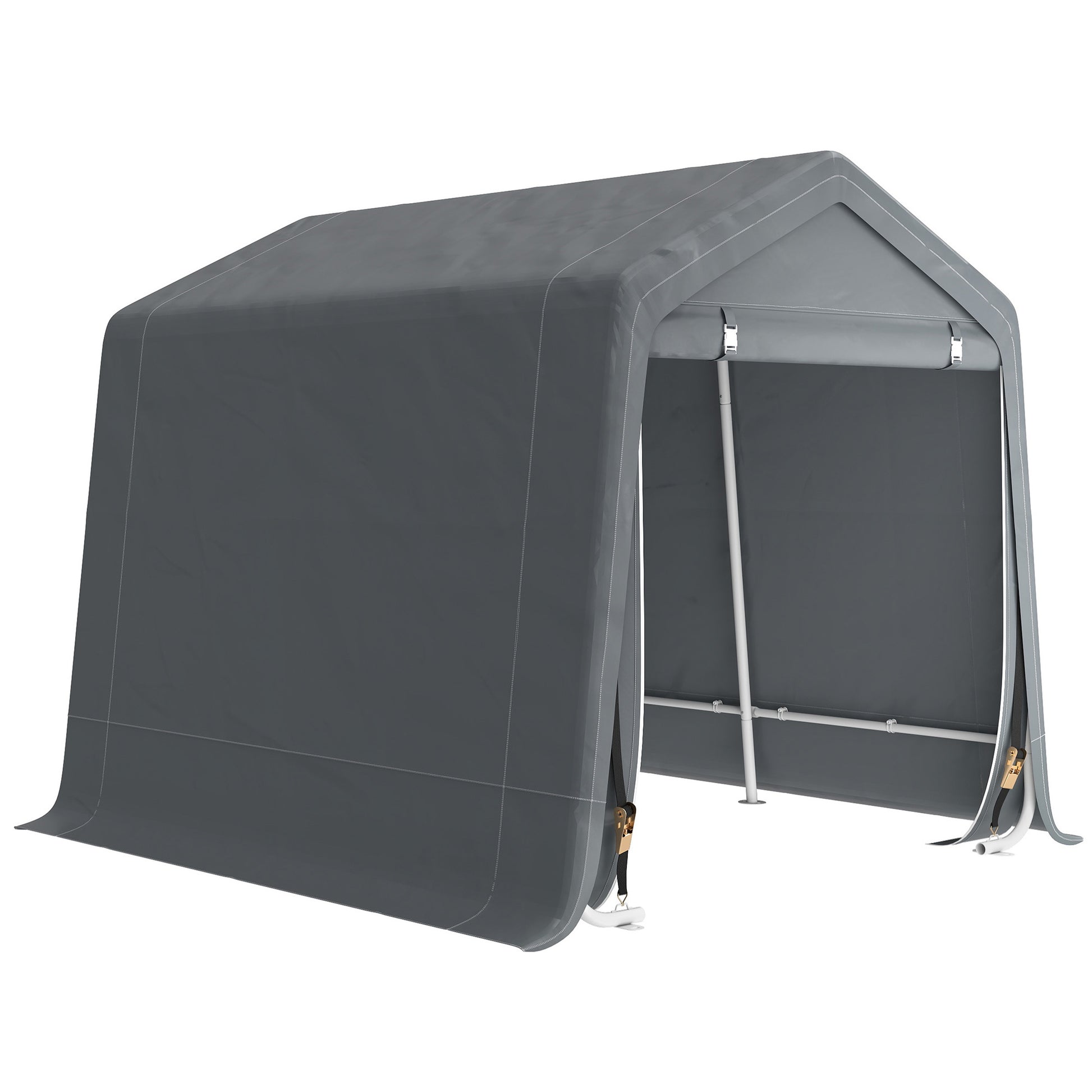Outsunny Carpa De Jardín Para Herramientas Bicicletas Motos 2,4x2x2 M Gris_0