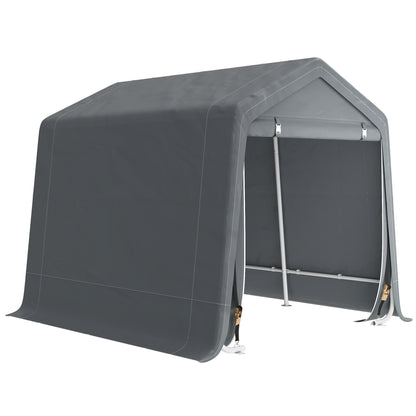 Outsunny Carpa De Jardín Para Herramientas Bicicletas Motos 2,4x2x2 M Gris_0