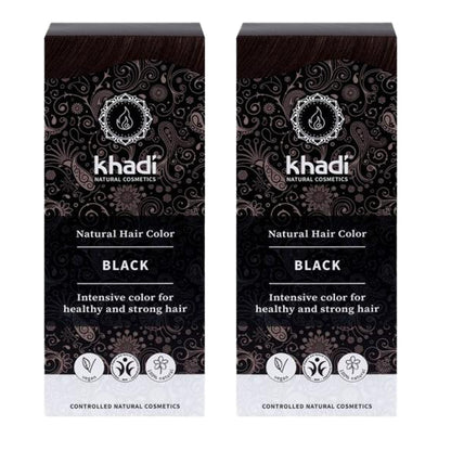 Pack 2x Tinte natural negro, Khadi, 100 g