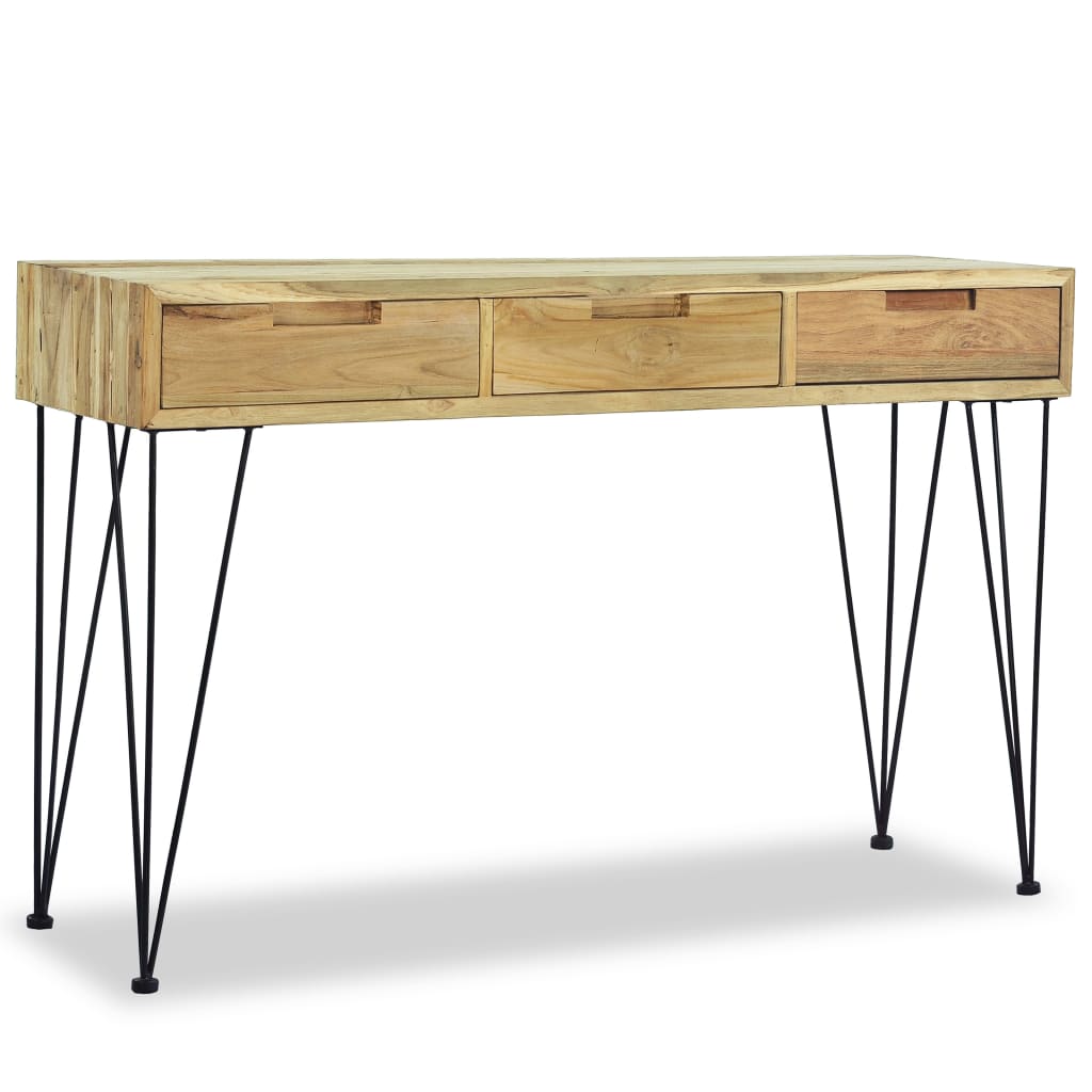 Mesa Consola De Teca Maciza 120x35x76 Cm_2